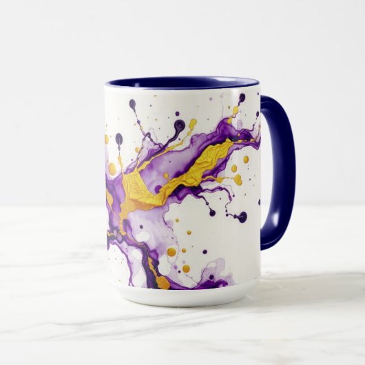 Ink & Gold Dance Fluid Motion Aesthetic Mok (Voorkant rechts)