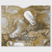 Ink Gold vloeibare verf grijs zwart wit Abstract Cadeaupapier (Vlak)