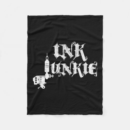 Ink Junkie Tattoo Artist Machine Fleece Deken (Voorkant)