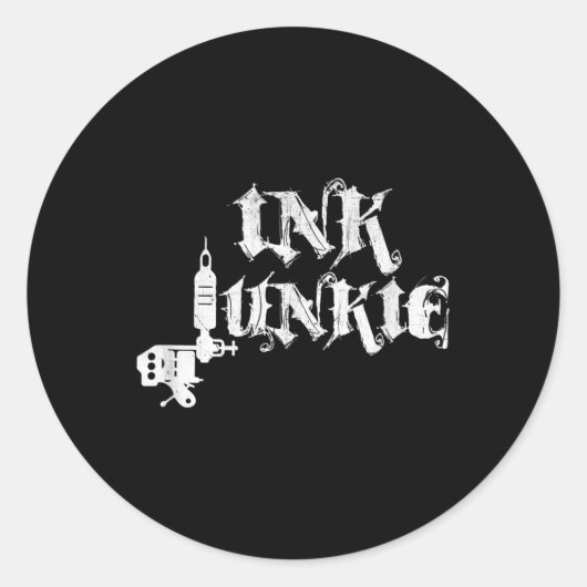 Ink Junkie Tattoo Artist Machine Ronde Sticker (Voorkant)