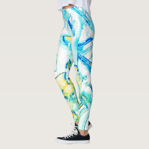 Ink liep in meer dan één richting? Geel, cyaan. Leggings