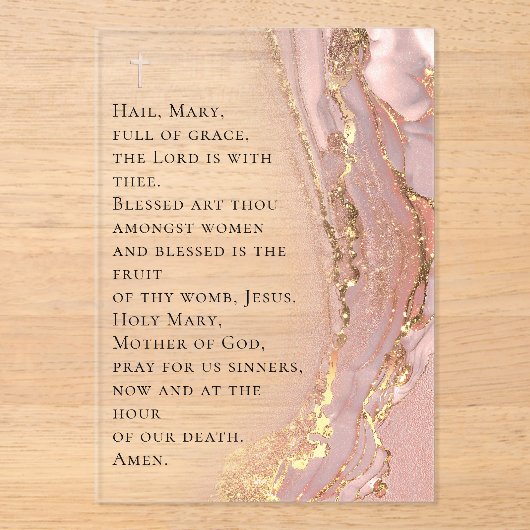 ink marble Hail Mary prayer Acryl Uitnodigingen (Voorkant)