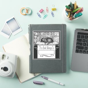 INK Meesteres Lenore de Bibliotheek Kat Boekplaat Sticker