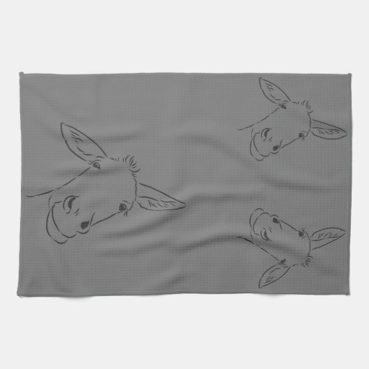 Ink Outline Donkey Theedoek (Horizontaal)