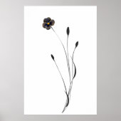 Ink Pansy Art - Boeiende bloemenkunst Design Poster (Voorkant)