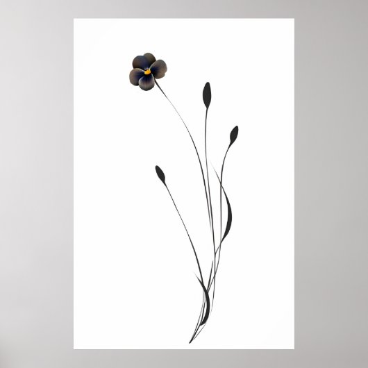Ink Pansy Art - Boeiende bloemenkunst Design Poster (Voorkant)