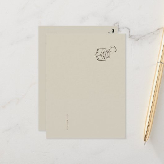 Ink pot- Forgotten Archive- Minimalist Briefkaart (Voorkant / Achterkant in situ)