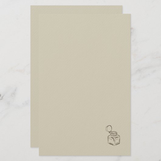 Ink pot- Forgotten Archive- Minimalist Briefpapier (Voorkant / Achterkant)