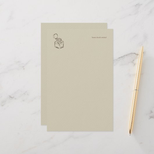 Ink pot-Forgotten Archive- Minimalist  Briefpapier (Voorkant / Achterkant in situ)