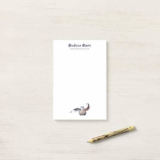  Ink & Quill Naam Gepersonaliseerd Post-it® Notes (Op bureau)