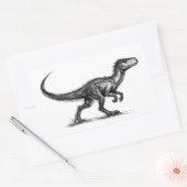 Ink Raptor Minimalist Dinosaur Illustration on  Rechthoekige Sticker (Envelop)