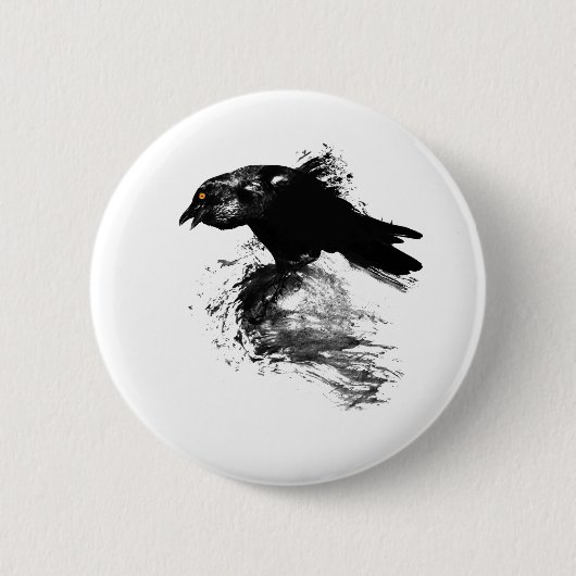 Ink Raven Ronde Button 5,7 Cm (Voorkant)