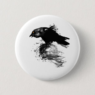 Ink Raven Ronde Button 5,7 Cm