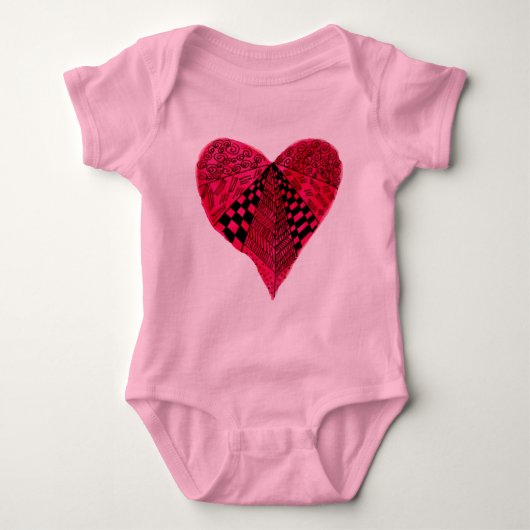 Ink Red Heart design Romper (Voorkant)