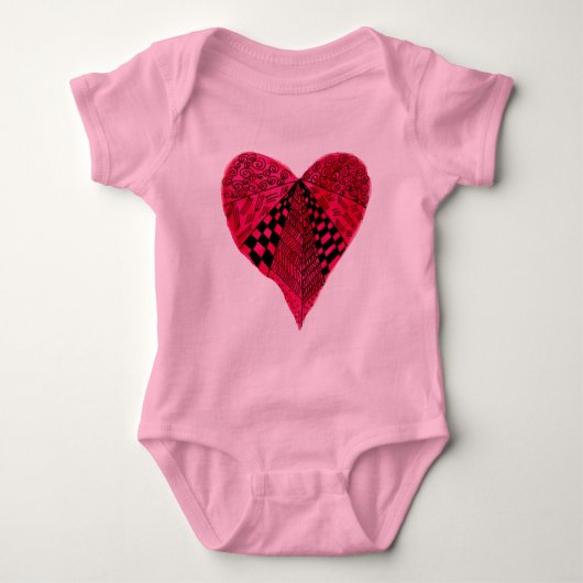 Ink Red Heart kunstontwerp Romper (Voorkant)