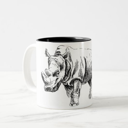 Ink rhinoceros tweekleurige koffiemok (Voorkant links)