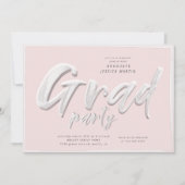 Ink script afstuderen foto party uitnodiging (Voorkant)