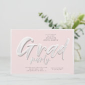 Ink script afstuderen foto party uitnodiging (Staand voorkant)