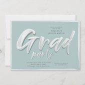 Ink script afstuderen foto party uitnodiging (Voorkant)