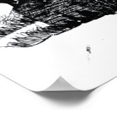 Ink Sketch Old Boerderij Winter Scene Poster (Hoek)