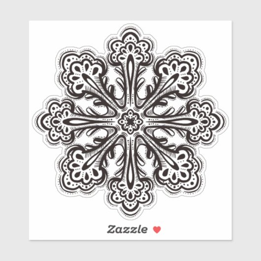 Ink Snowflake Decoratieve Winterkunst Tattoo Sticker (Vel)