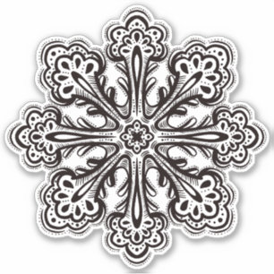 Ink Snowflake Decoratieve Winterkunst Tattoo Sticker
