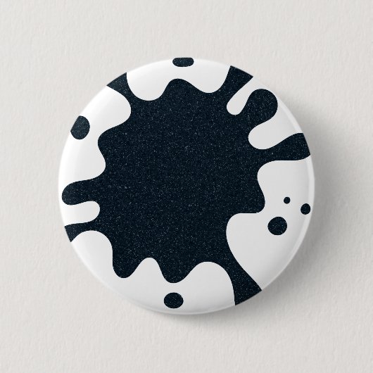 Ink Splash White & Charcoal Button – Customizable (Voorkant)