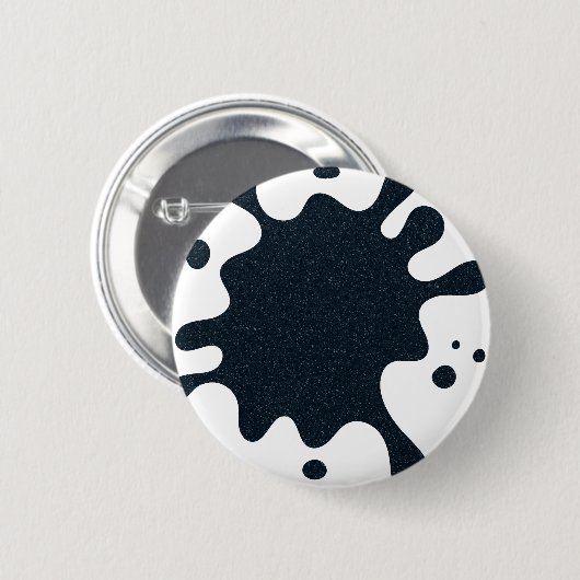 Ink Splash White & Charcoal Button – Customizable (Voorkant /achterkant)