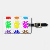 Ink Splatter Dog Paw Patroon Bagagelabel (Voorkant horizontaal)