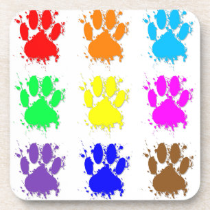 Ink Splatter Dog Paw Patroon Bier Onderzetter