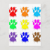 Ink Splatter Dog Paw Patroon Briefkaart (Voorkant)