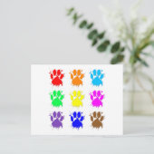 Ink Splatter Dog Paw Patroon Briefkaart (Staand voorkant)