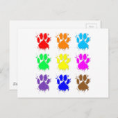 Ink Splatter Dog Paw Patroon Briefkaart (Voorkant / Achterkant)