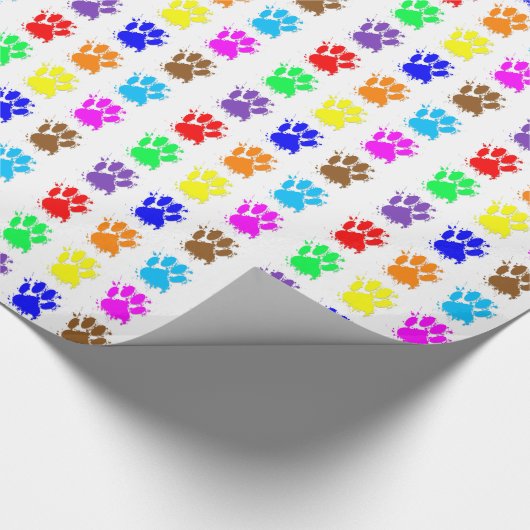 Ink Splatter Dog Paw Patroon Cadeaupapier (Hoek)