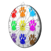 Ink Splatter Dog Paw Patroon Dartbord (Voorkant Rechts)