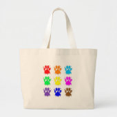 Ink Splatter Dog Paw Patroon Grote Tote Bag (Voorkant)