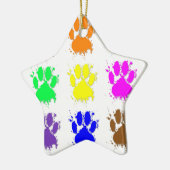 Ink Splatter Dog Paw Patroon Keramisch Ornament (Links)