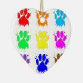 Ink Splatter Dog Paw Patroon Keramisch Ornament (Rechts)