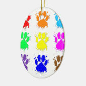 Ink Splatter Dog Paw Patroon Keramisch Ornament (Links)