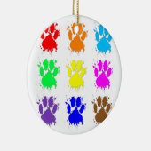 Ink Splatter Dog Paw Patroon Keramisch Ornament (Rechts)