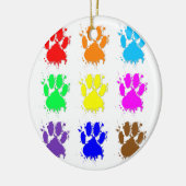 Ink Splatter Dog Paw Patroon Keramisch Ornament (Links)