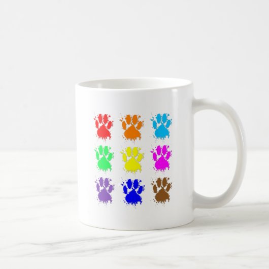 Ink Splatter Dog Paw Patroon Koffiemok (Rechts)
