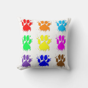 Ink Splatter Dog Paw Patroon Kussen