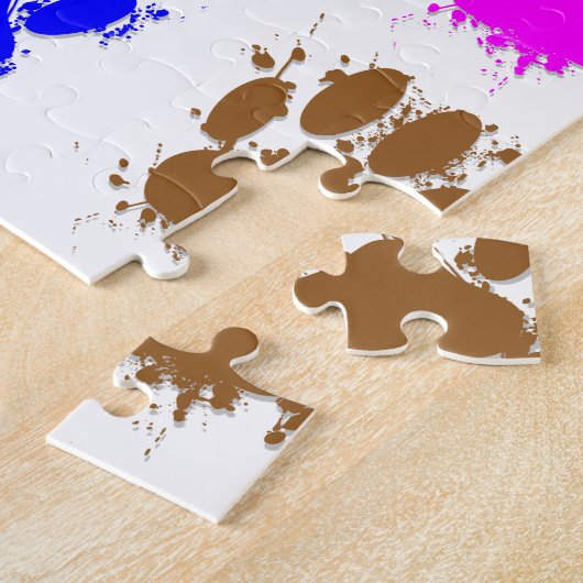 Ink Splatter Dog Paw Patroon Legpuzzel (Zijkant)