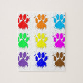 Ink Splatter Dog Paw Patroon Legpuzzel (Verticaal)
