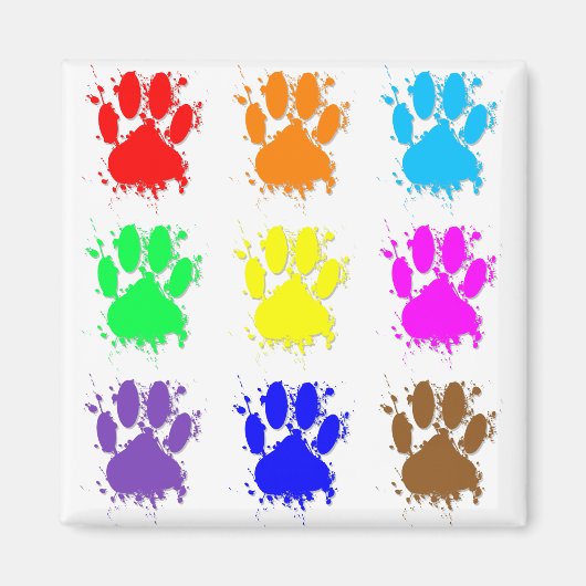 Ink Splatter Dog Paw Patroon Magneet (Voorkant)
