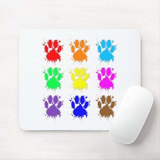Ink Splatter Dog Paw Patroon Muismat (Met muis)