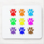 Ink Splatter Dog Paw Patroon Muismat (Voorkant)