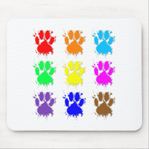 Ink Splatter Dog Paw Patroon Muismat
