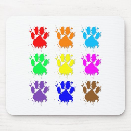 Ink Splatter Dog Paw Patroon Muismat (Voorkant)